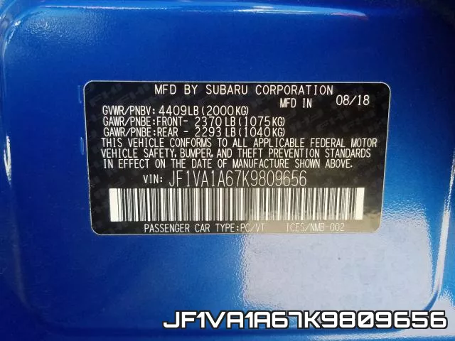 JF1VA1A67K9809656 фото 2