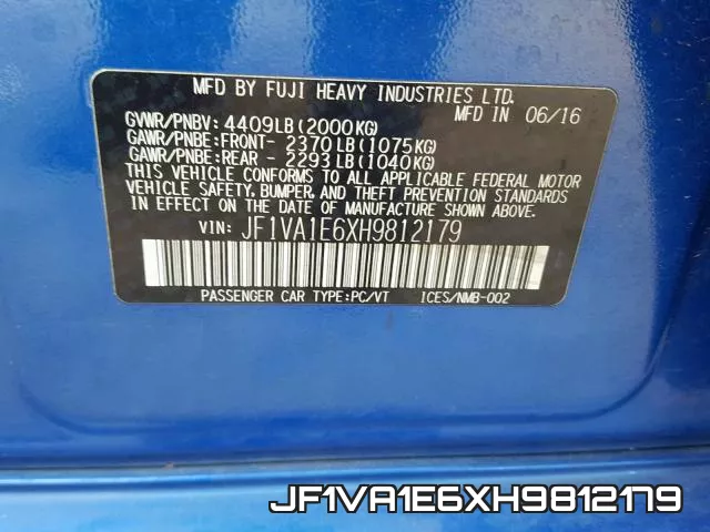 JF1VA1E6XH9812179 фото 2