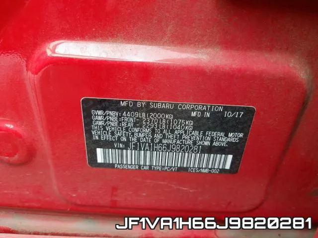JF1VA1H66J9820281 фото 2