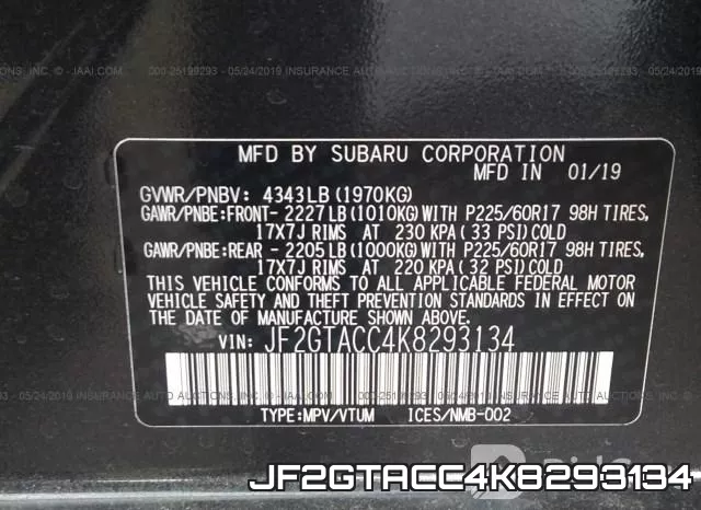 JF2GTACC4K8293134 фото 9