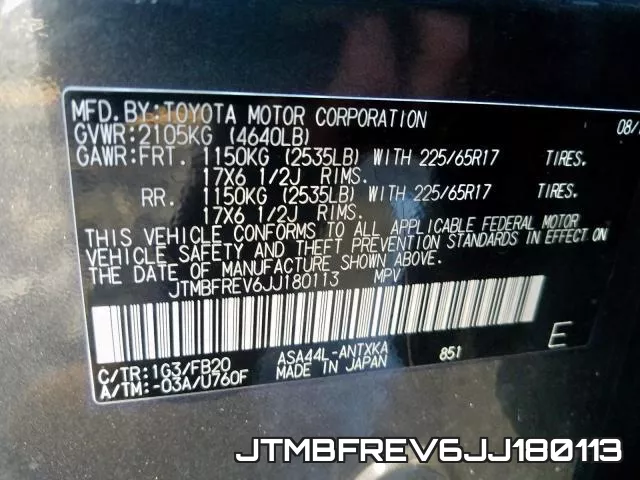 JTMBFREV6JJ180113 фото 2