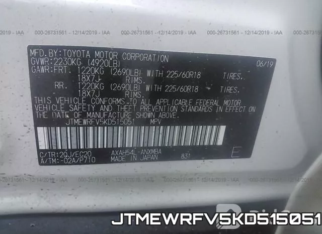 JTMEWRFV5KD515051 фото 10
