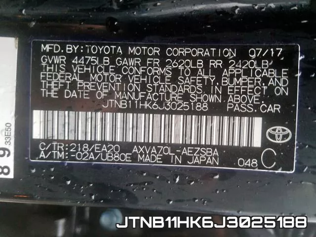 JTNB11HK6J3025188 фото 2