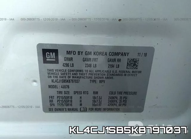 KL4CJ1SB5KB797037 фото 10