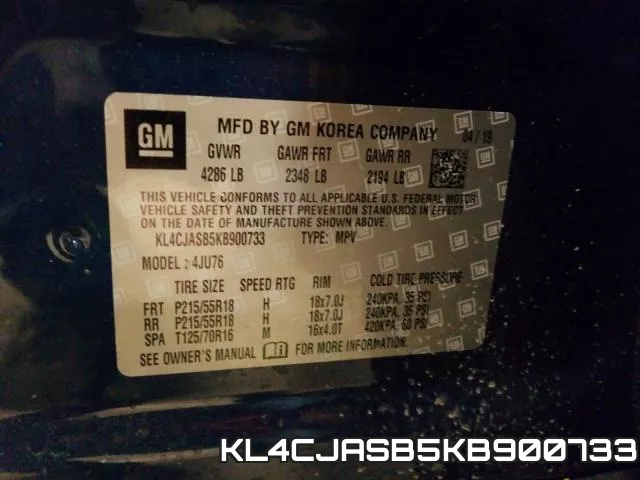 KL4CJASB5KB900733 фото 2