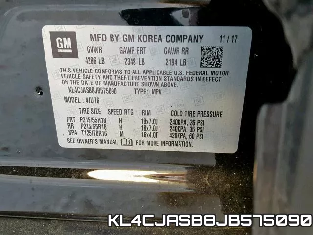 KL4CJASB8JB575090 фото 2