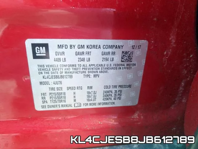 KL4CJESB8JB612789 фото 2