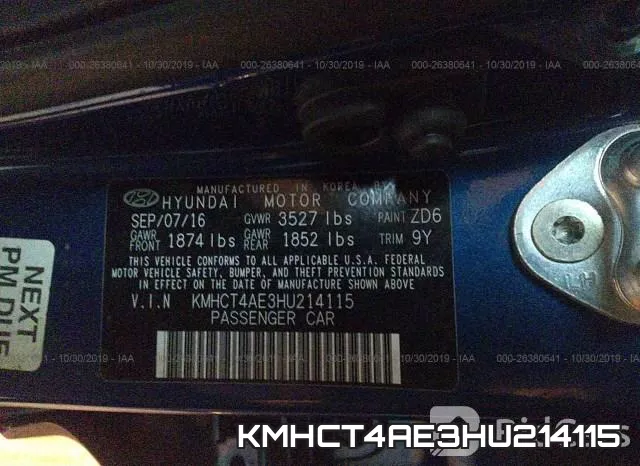 KMHCT4AE3HU214115 фото 9