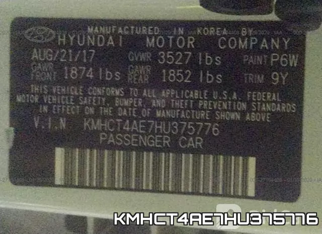KMHCT4AE7HU375776 фото 9