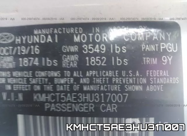 KMHCT5AE3HU317007 фото 6