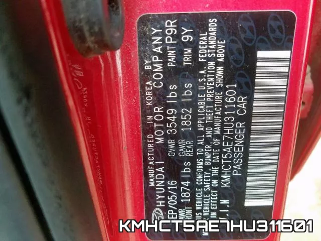 KMHCT5AE7HU311601 фото 2