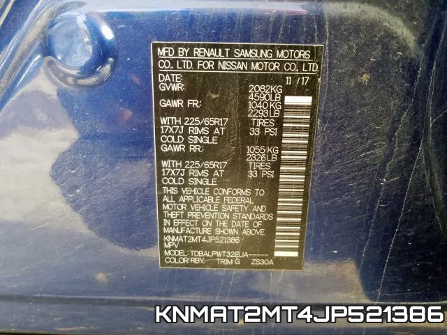 KNMAT2MT4JP521386 фото 2