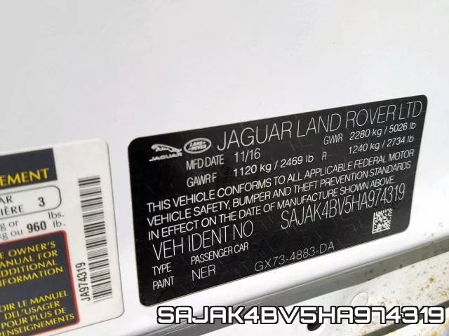 SAJAK4BV5HA974319 фото 2