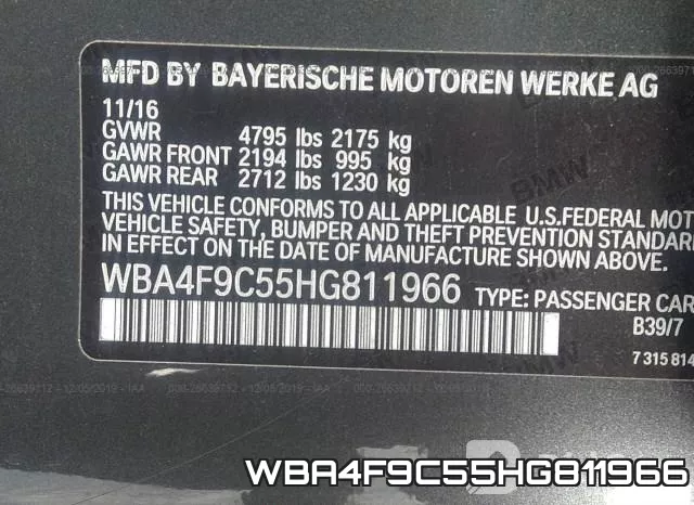 WBA4F9C55HG811966 фото 9