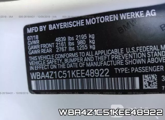 WBA4Z1C51KEE48922 фото 9