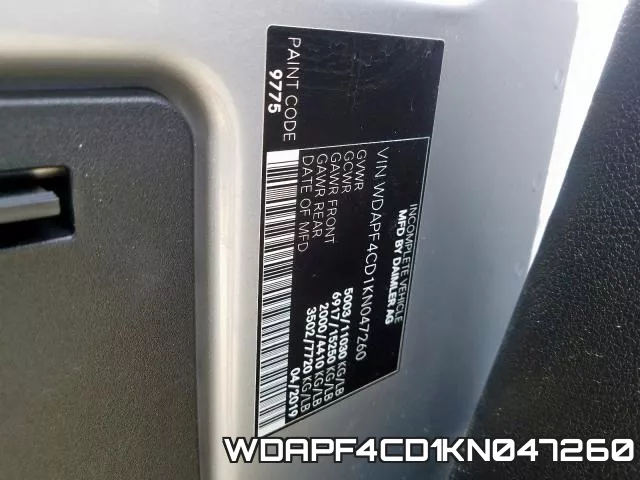 WDAPF4CD1KN047260 фото 2