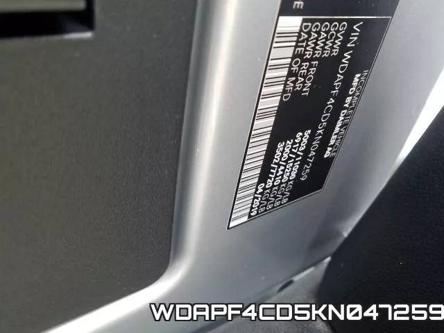 WDAPF4CD5KN047259 фото 2