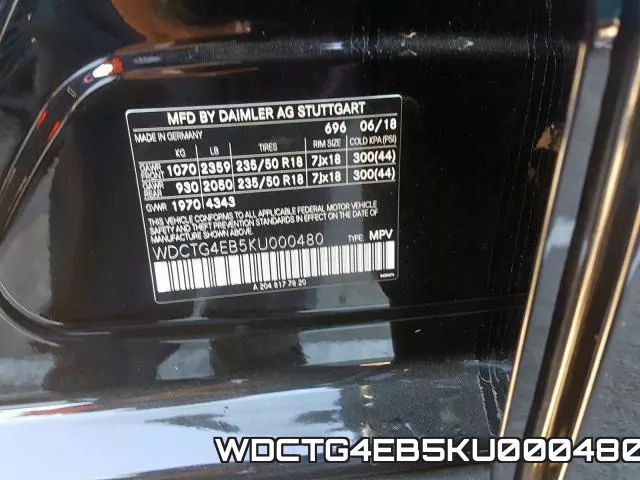 WDCTG4EB5KU000480 фото 2