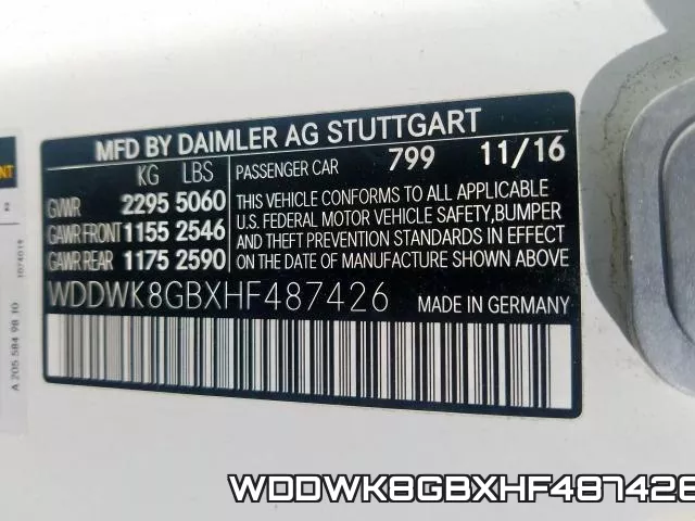 WDDWK8GBXHF487426 фото 2