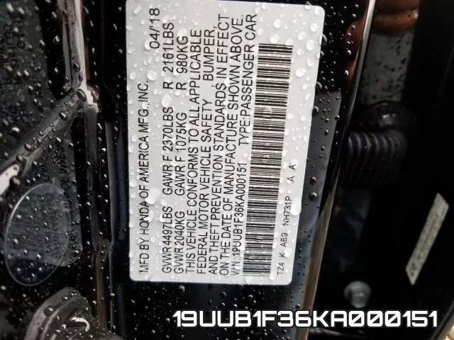 19UUB1F36KA000151 фото 2