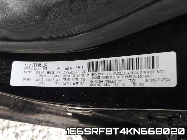 1C6SRFBT4KN668020 фото 2