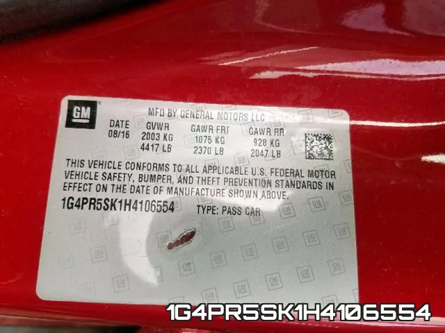 1G4PR5SK1H4106554 фото 2