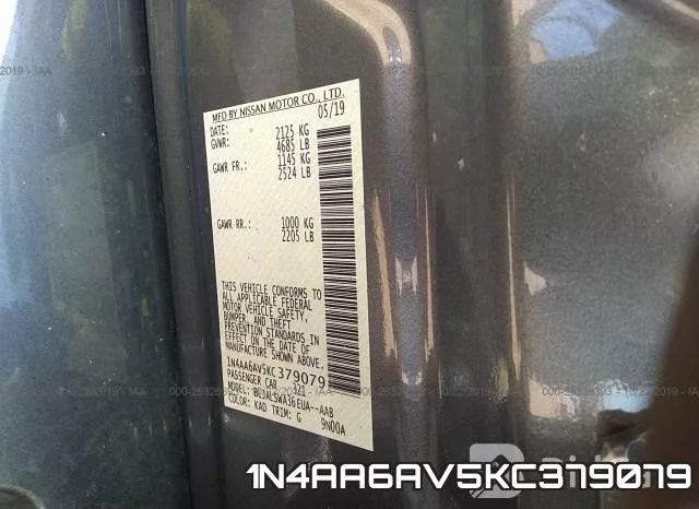 1N4AA6AV5KC379079 фото 7