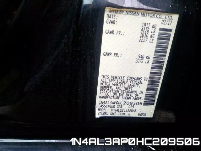 1N4AL3AP0HC209506 фото 2