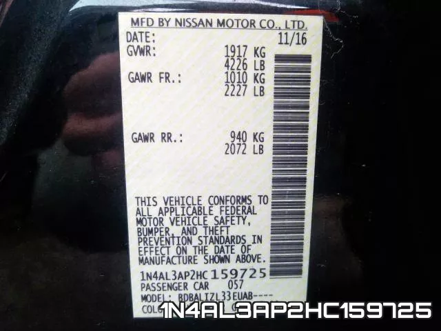 1N4AL3AP2HC159725 фото 2