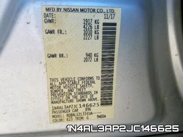 1N4AL3AP2JC146625 фото 2