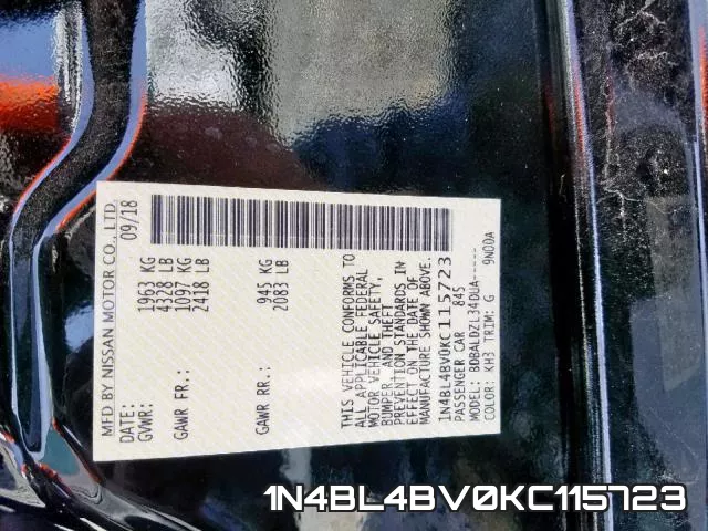 1N4BL4BV0KC115723 фото 2