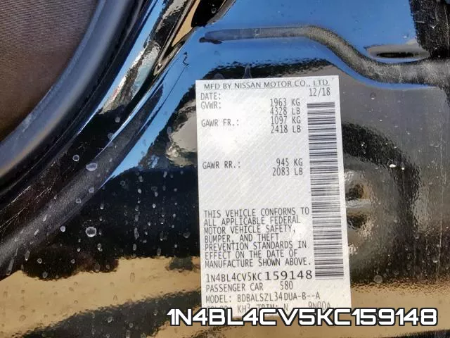 1N4BL4CV5KC159148 фото 2