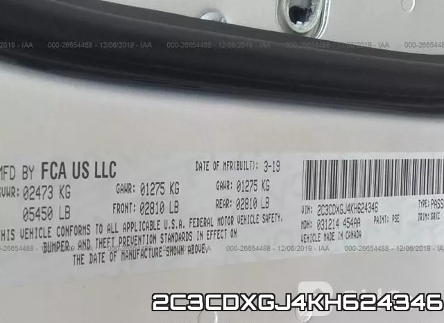 2C3CDXGJ4KH624346 фото 8