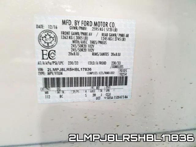 2LMPJ8LR5HBL17836 фото 2