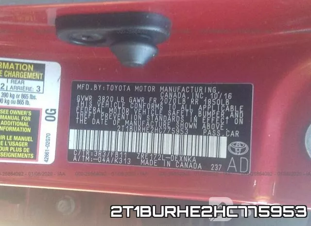 2T1BURHE2HC775953 фото 9