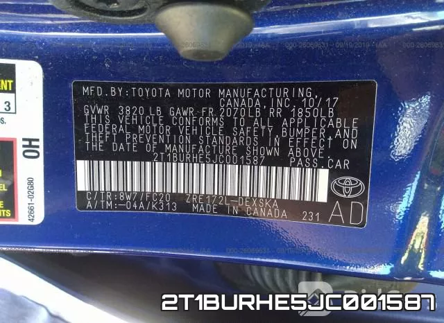 2T1BURHE5JC001587 фото 9