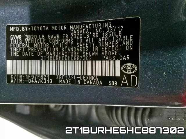2T1BURHE6HC887302 фото 2