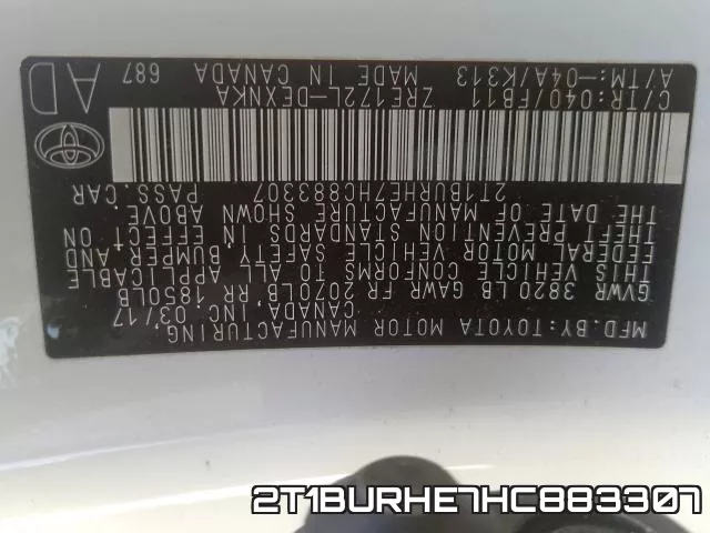 2T1BURHE7HC883307 фото 2