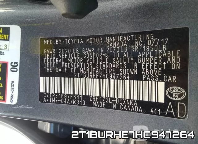 2T1BURHE7HC947264 фото 8