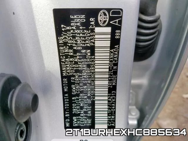 2T1BURHEXHC885634 фото 2