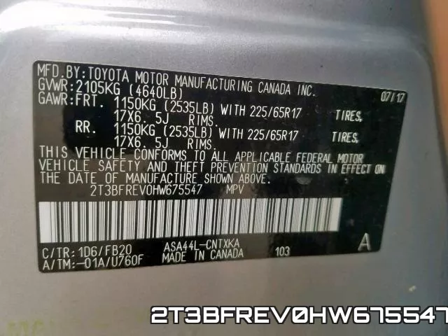 2T3BFREV0HW675547 фото 2
