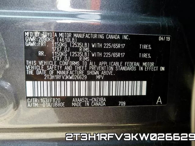 2T3H1RFV3KW026629 фото 2