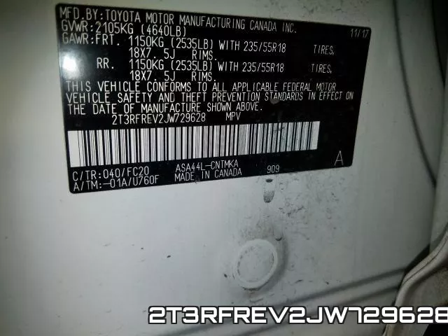 2T3RFREV2JW729628 фото 2