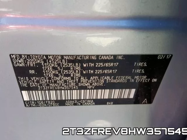 2T3ZFREV8HW357545 фото 2