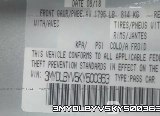 3MYDLBYV5KY500363 фото 8