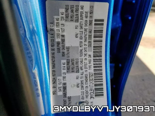 3MYDLBYV7JY307937 фото 2