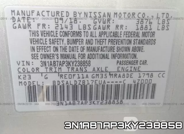 3N1AB7AP3KY238858 фото 10