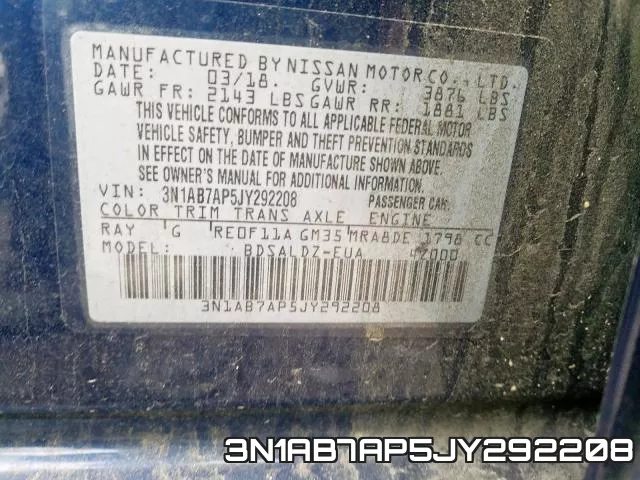3N1AB7AP5JY292208 фото 2