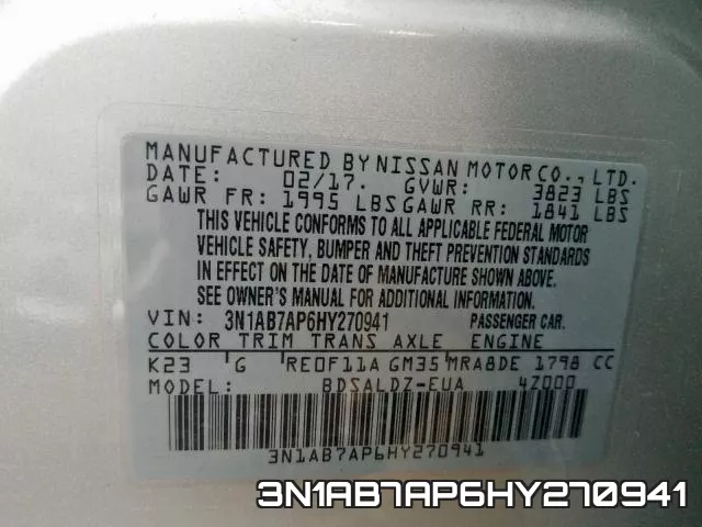 3N1AB7AP6HY270941 фото 2