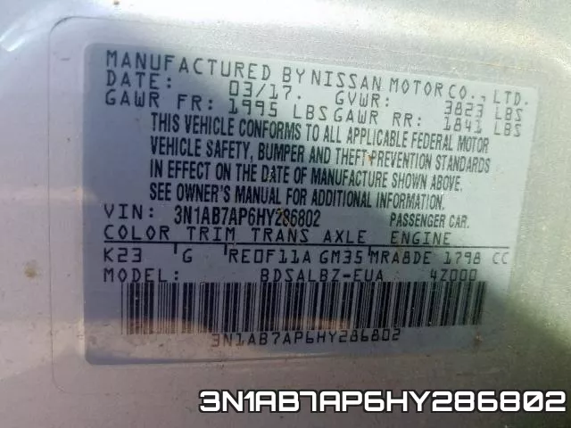3N1AB7AP6HY286802 фото 2